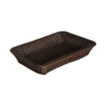 thumbnail image 1 of AURIGATE Woven Rattan-Style Plastic Storage Basket Tray, 11.8x7.87x2.75in Coffee Shallow Organizer Basket for Kitchen Home Decor, 1 of 6
