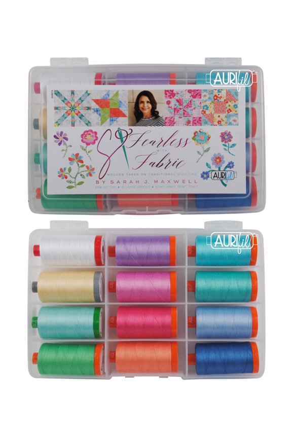 Fearless with Fabric Mixed Weight Thread by Sarah Maxwell 12 Large Spools