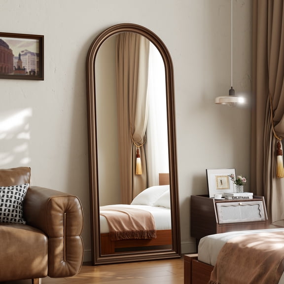 AUROMIR 32"x71" Arched Antique Full Length Mirror Vintage Home Decor Floor Mirror,Antique Bronze