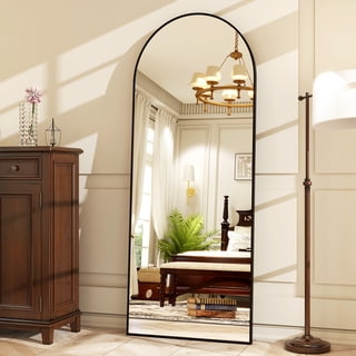 AUROMIR 64"x21" Arched Full Length Mirror Floor Standing Mirror, Black