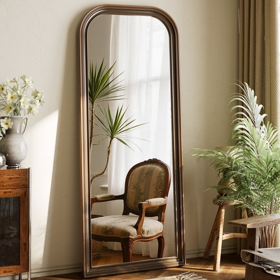 AUROMIR 69"x28" Arched Full Length Mirror Vintage Decor Mirror Floor Mirror, Antique Bronze