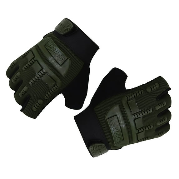AURORA TRADE 1 Pair Fastener Tape Design Anti-slip Particles Kids Cycling Gloves Camouflage Printing Half Finger Shockproof Boys Girls Sports Gloves Sports Accessory