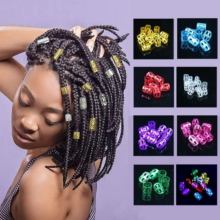AURORA TRADE 100 PCS Aluminum Dreadlock hair jewelry for Women