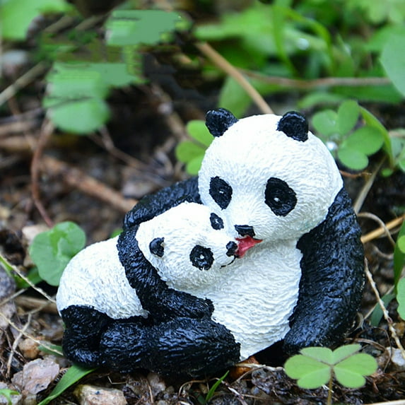 AURORA TRADE 1PCS Solid Panda Figurines Toy, 1in Realistic Plastic Jungle Animals Figures , Educational Toy Cake Toppers Christmas Birthday Gift for Kids Toddlers