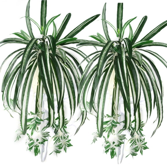 AURORA TRADE 1Pc Chlorophytum Comosum Faux Greenery Home Hotel Decor Artificial Spider Plant