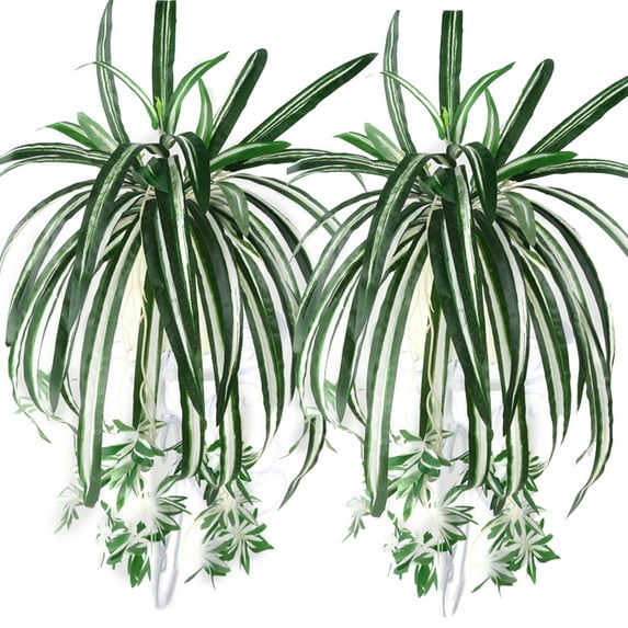 AURORA TRADE 1Pc Chlorophytum Comosum Faux Greenery Home Hotel Decor Artificial Spider Plant