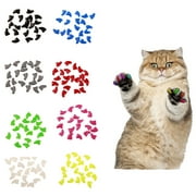AURORA TRADE 20Pcs Soft Plastic Colorful Cat Nail Caps Paw Claw Protector Cover with Glue