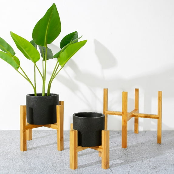 AURORA TRADE 3PCS 4.8” x 5.6” x 6.3” Wood Plant Stands with Strong Flower Pot Holder