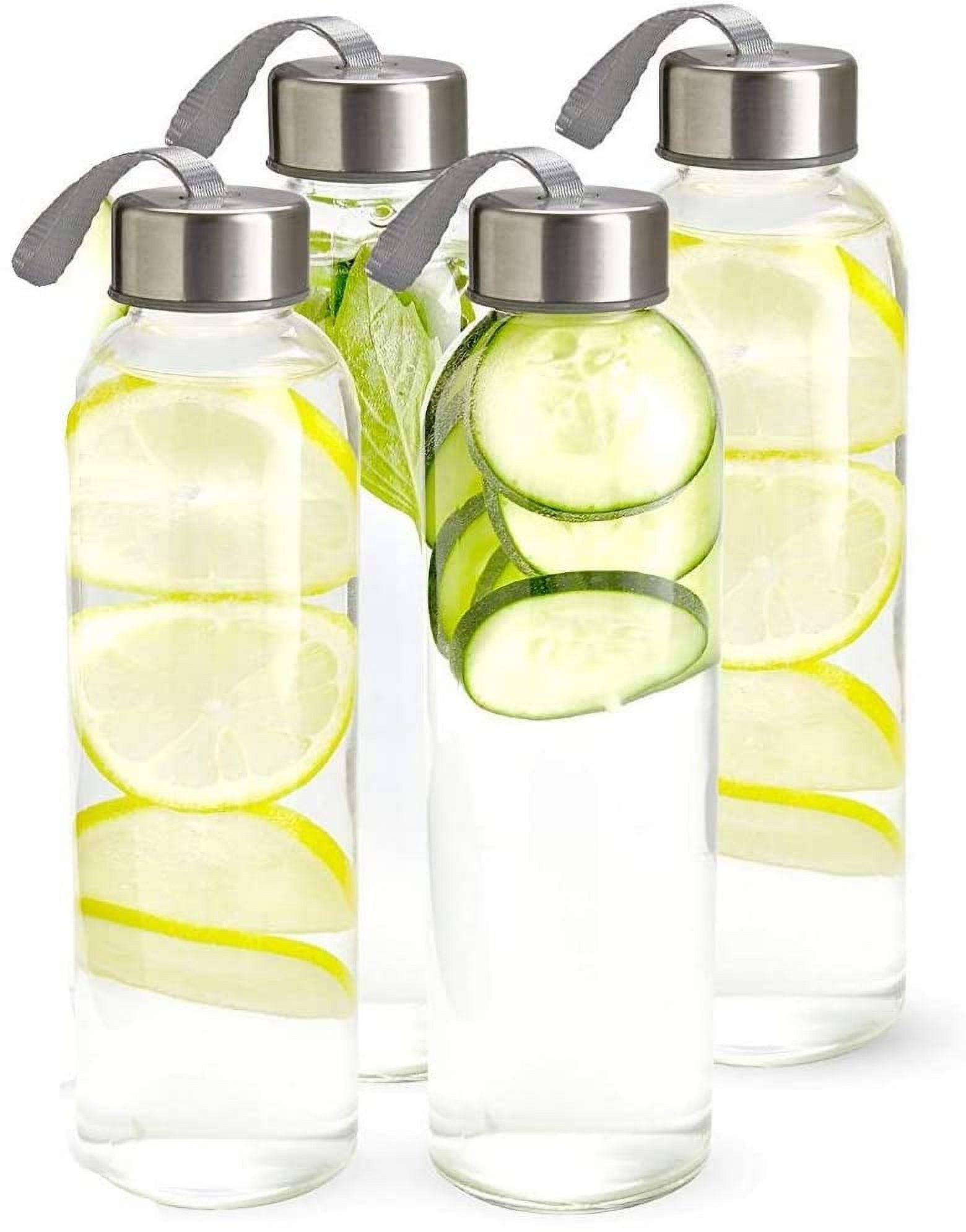 AURORA TRADE 500ML Glass Water Bottles, Reusable Water Bottles with