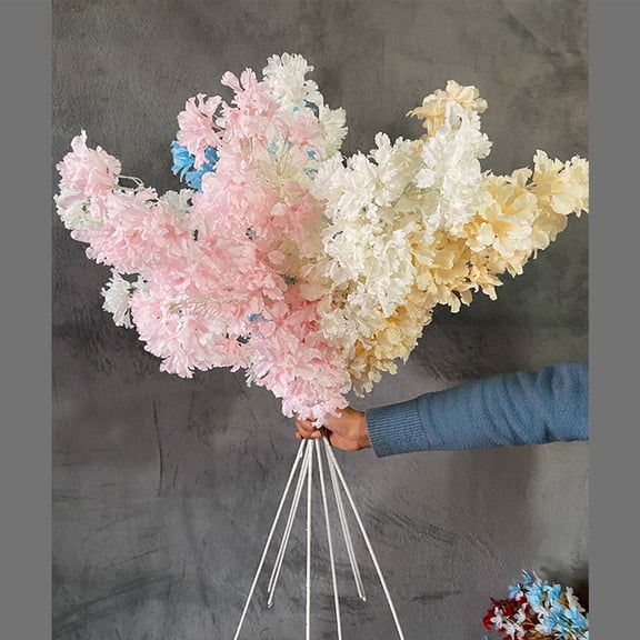 AURORA TRADE 5PCS Artificial cherry blossoms Flowers Fake Silk Flowers for Wedding Centerpieces Bouquets DIY Floral Decor Home Decoration with Stems.