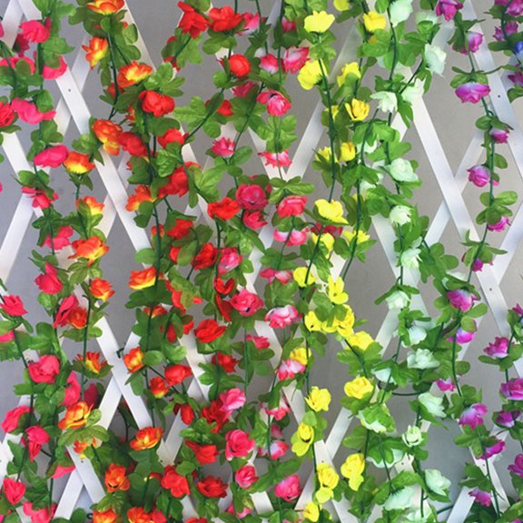 AURORA TRADE Artificial Floral Flower Garland 90.55in Fake Rose Vine Hanging Rose Garland for Valentines Day Wedding Arch Table Centerpiece Arrangement Room Baby Shower Mirror Decor
