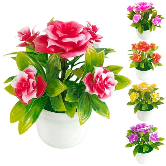 AURORA TRADE Artificial Potted Plants Mini Fake Plant for Home Decor Small Faux Greenery Houseplant for Centerpiece Desk Shelf Office Kitchen Bathroom