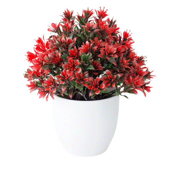 AURORA TRADE Artificial Potted Plants Mini Fake Plants, Small Potted Faux Decorative Grass Plant with White Pot for Home Decor, Indoor, Office, Desk, Wedding Decor