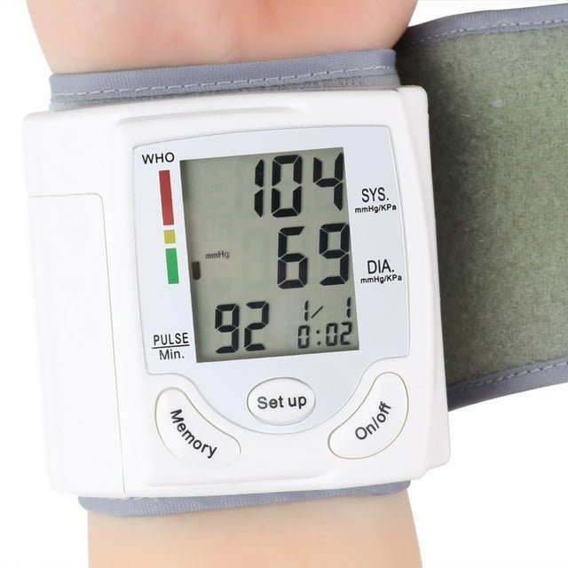 AURORA TRADE Blood Pressure Monitor-Wrist Cuff Automatic Digital Blood Pressure Meter, Accurate BP Machine for Home Use, Large Display, Hypertension & Irregular Heartbeat Detector