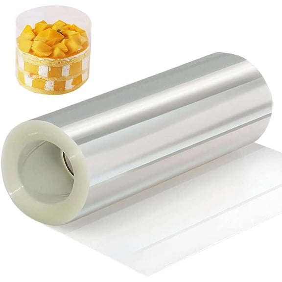 AURORA TRADE Cake Collar 393.7in, Acetate Roll DIY Acetate Sheet Baking Transparent Mousse Cake Sheets Surrounding Edge Clear Cake Strips for Baking Decorate,Mousse Cake