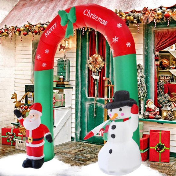 AURORA TRADE Christmas Santa Claus LED Inflatable Archway Garden Yard Xmas Party Props Decor