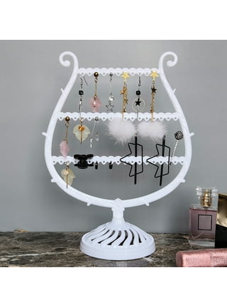 Angelynn's Earring Holder Necklace Organizer Hanging Jewelry Storage Rack, Wall Art, Tree of Life White