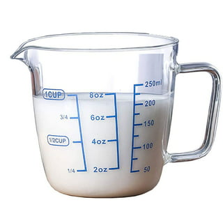  2 Cup Borosilicate Glass Measuring Cup With 50ML Intervals  Scale New Kitchen Accessories Easy Measure Liquid Powder Milk Cups: Home &  Kitchen