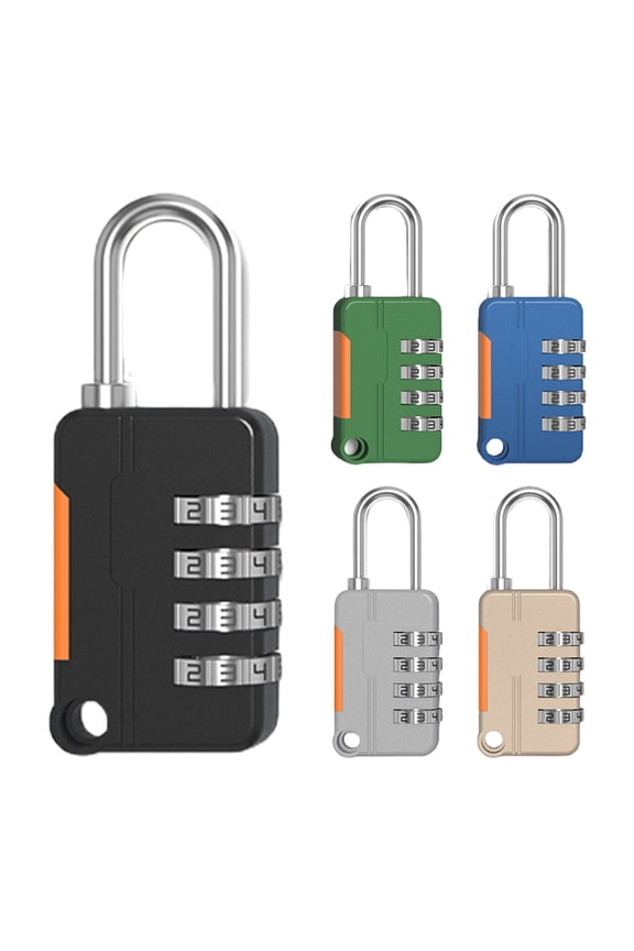 INC Combination Lock, 4-Digit Padlock Keyless, Resettable Luggage Locks for Backpack, Gym & School & Employee Locker, Weatherproof Travel Lock for Fence, Backyard Gate, Hasp