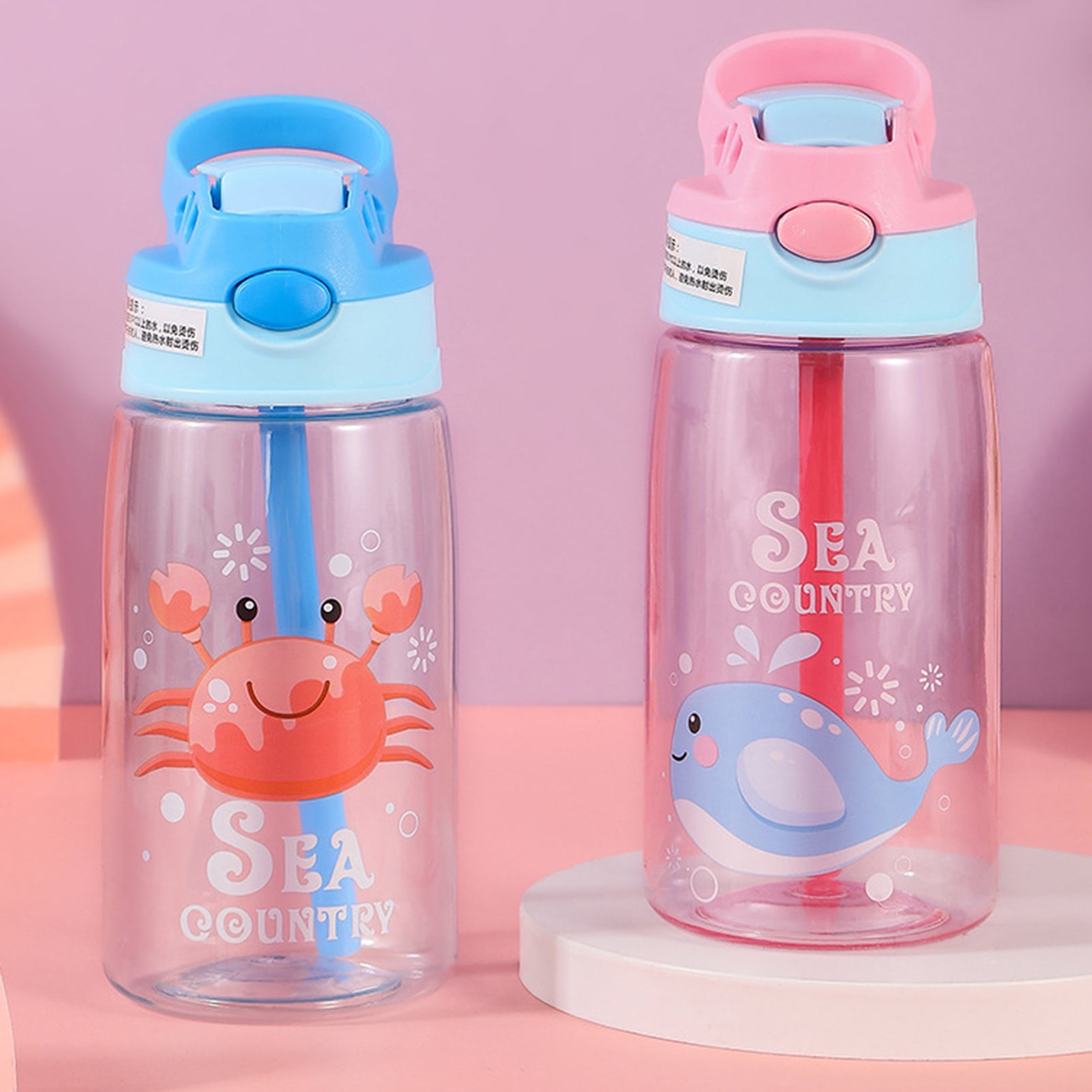 Wholesale UZSPACE 500ml Cartoon Character Kawaii Cute Kids Children BPA  Free Plastic Water Bottle With Straw Manufacturer and Supplier