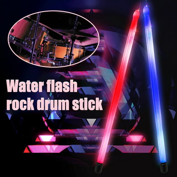 AURORA TRADE LED Light up Drum Sticks, 1 Pair Handsome Drum Stick Transparent Comfortable Grip Lightweight Light Up Drumstick, Durable Professional Musical Practice for Kids Adults