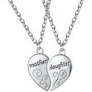 RLOHP AURORA TRADE Mother Daughter Necklace, 2 Pcs Mom Necklace Heart Necklace Gifts for Mom from Daughter/Gift for Daughter from Mom