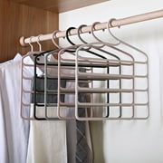 AURORA TRADE Pants Hangers Non Slip Space Saving Hangers Multi-Layer Swing Arm Pants Hanger Stainless Steel Space Saver Hangers for Pants Jeans Scarf Trouser Tie Towel Clothes