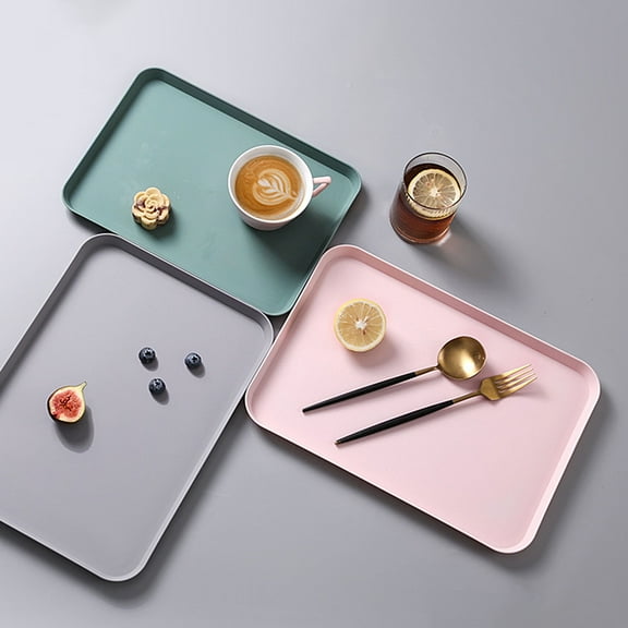 AURORA TRADE Serving Trays, Flat Trays Plastic Jewelry Tray Trinket Dish, Small Storage Platters Food Serving Platter Great for Organization, Display, Decoration