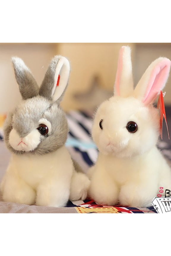 AURORA TRADE Small Bunny Plush Stuffed Animal Toy Realistic Hare Easter Bunny Gift for Kids 8 inch