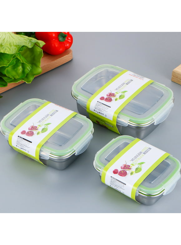 AURORA TRADE Stainless Steel Lunch Containers - LunchBox Container Set LeakProof Light Easy Stainless Steel Food Containers Storage Stackable Bento Box Eco-Friendly