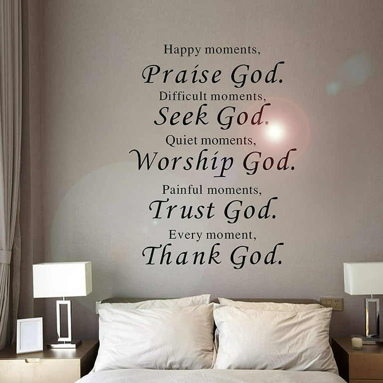 AURORA TRADE Wall Vinyl Decal Quote Sign Christian Praise God DIY Art  Sticker Decor Decal Prayer Jesus Pray 