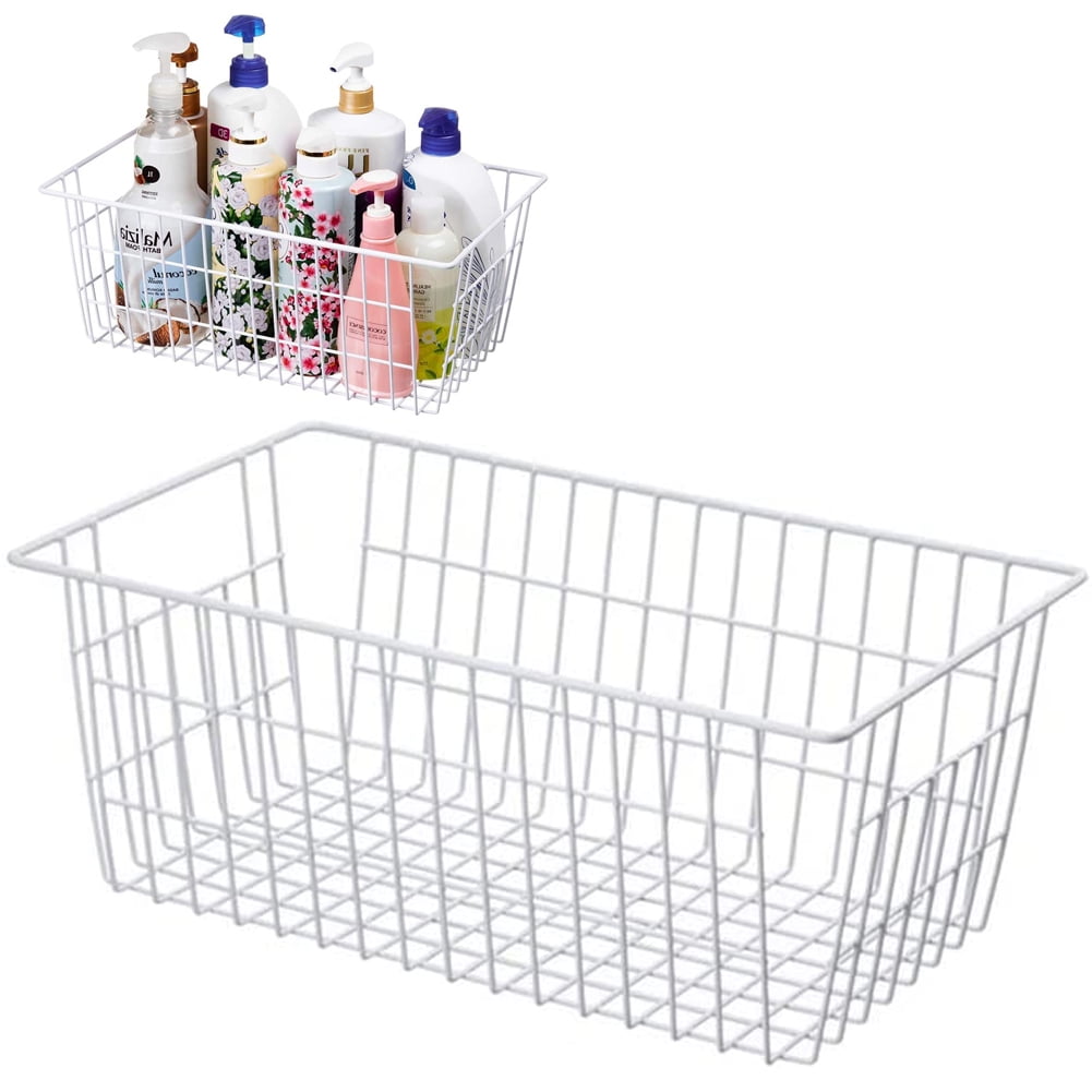 6 Pack [ Extra Large ] Wire Storage Baskets for Organizing with Lables, Pantry  Organization Bins Cabinets – Metal Basket Kitchen, Laundry, Garage, Fridge,  Bathroom Countertop Organizer, Black – Built to Order
