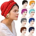 thumbnail image 1 of AURORA TRADE Women Turban Cap Beaded Headscarf Hat Braid Head Wrap Beaded Head Wrap, 1 of 8