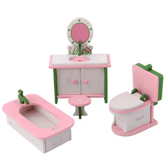 AURORA TRADE Xmas Gift Dollhouse Furniture with Room Set, Wood, 0.03"