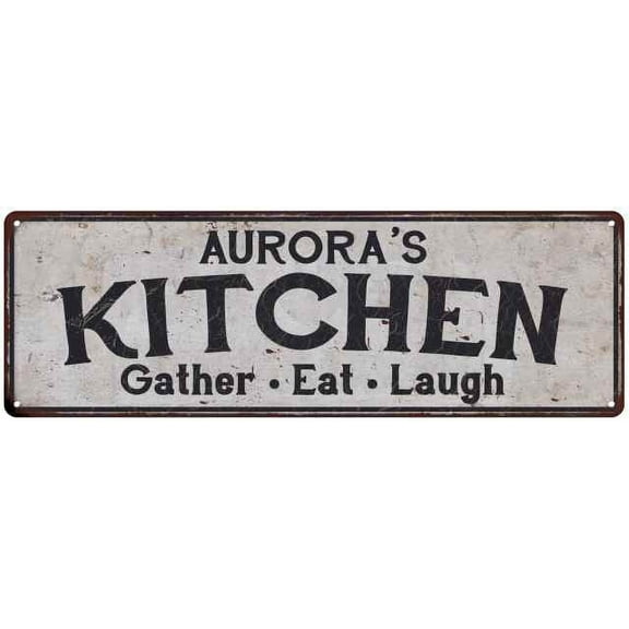 AURORA's Kitchen Rustic Chic Decor Gift 6x18 Sign 106180051497