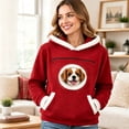 thumbnail image 1 of AURORADY Pet Pouch Hoodie for Women Oversized Fleece Sweatshirt with Zipper Cat Dog Carrier Pullover Top, 1 of 9