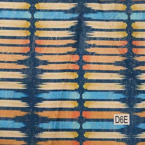 AURURA Rectangular Blocks Digital Print Metallic Fabric - Cotton Hand - 58 Inch. in Width, | Home Decor, Blue / Sample 3x3 Inch