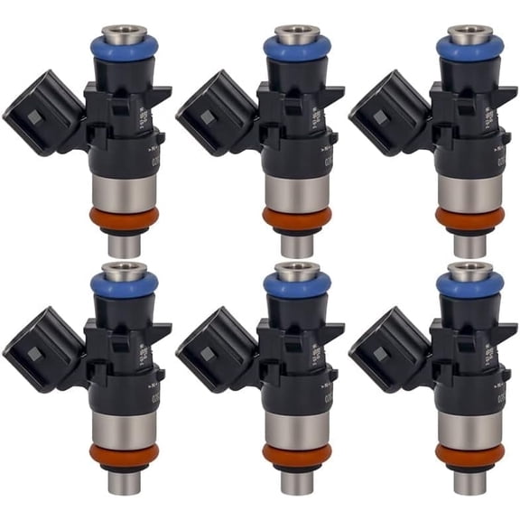 AURUS OEM Fuel Injectors Set of 6 – 280158233 for 2011–2013 Chrysler Town & Country, Jeep Grand Cherokee, Jeep Wrangler & Select Dodge Models