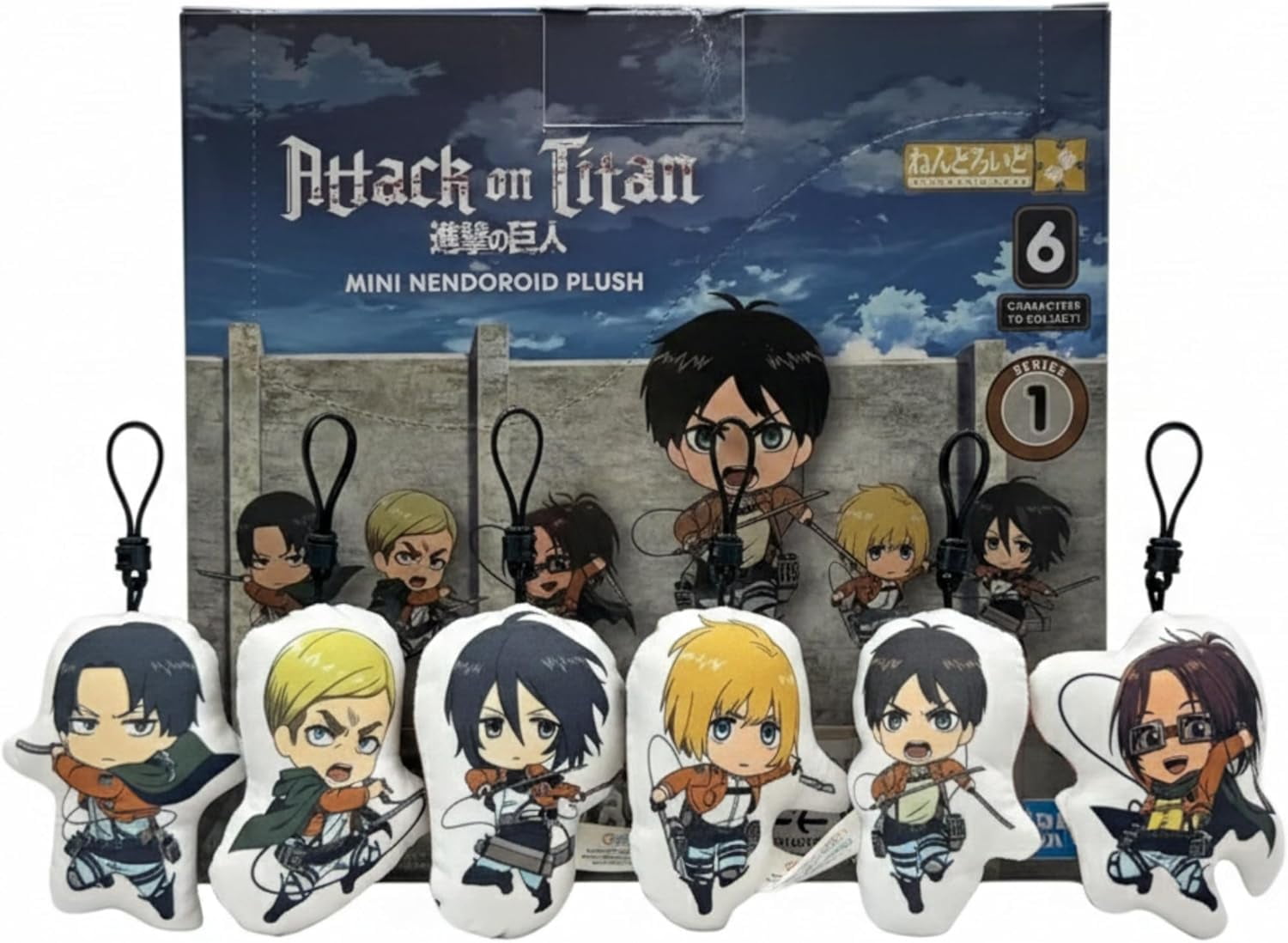 AURUS Attack on Titan Blind Box Set, Mini Plush Series 1, 12-Count Collectible Anime Figures