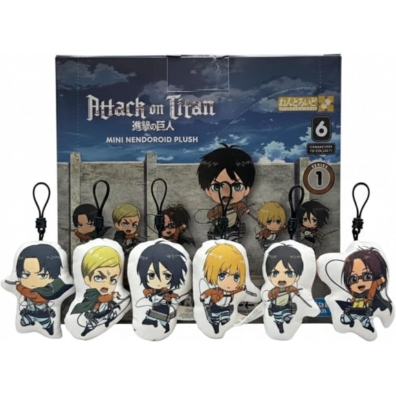 AURUS Attack on Titan Blind Box Set, Mini Plush Series 1, 12-Count Collectible Anime Figures