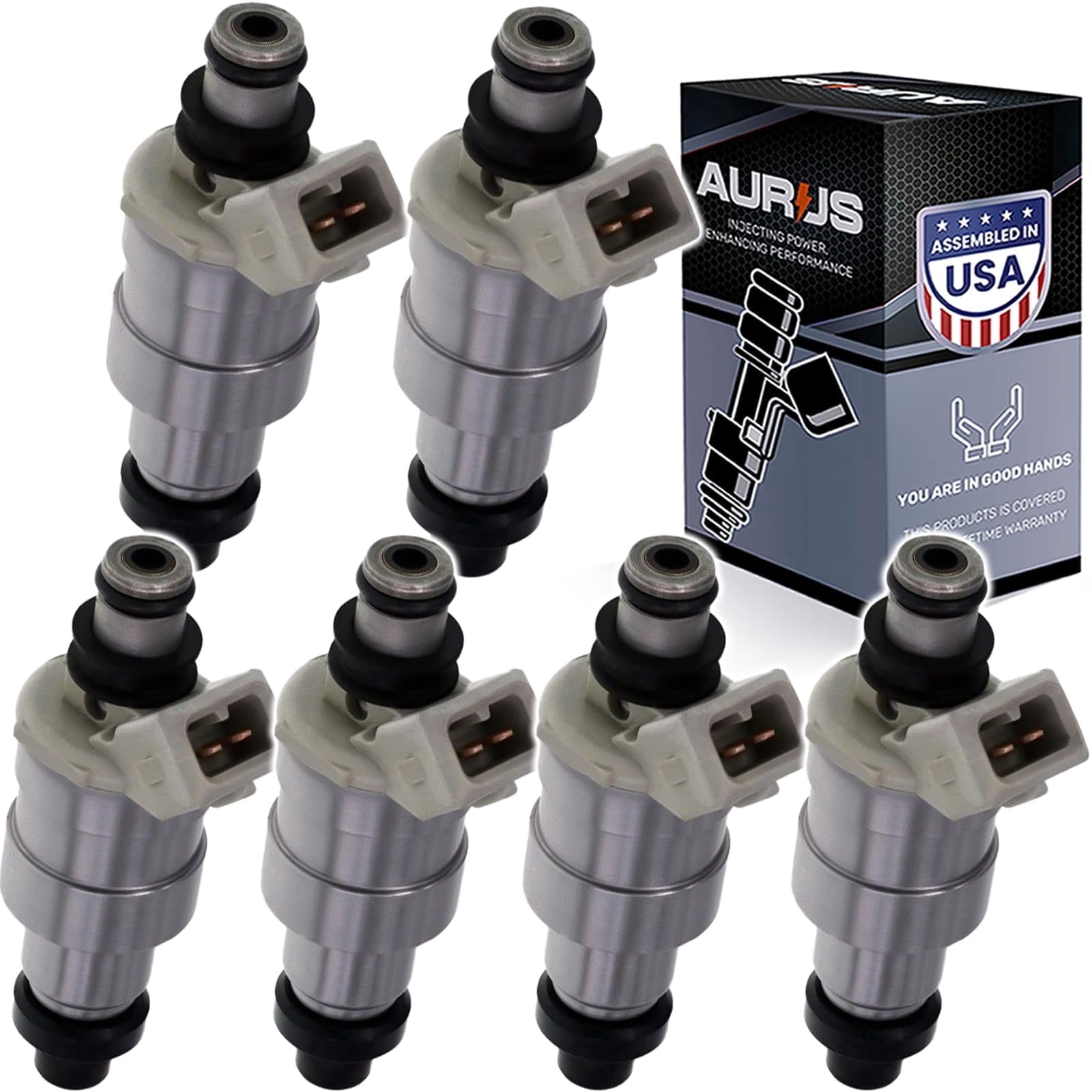 AURUS OEM Fuel Injectors Set of 6 – 23250-45011 for 1979–1988 Toyota Celica & Cressida 2.6L / 2.8L Inline-6 – Replaces 195500-0474, 842-12155