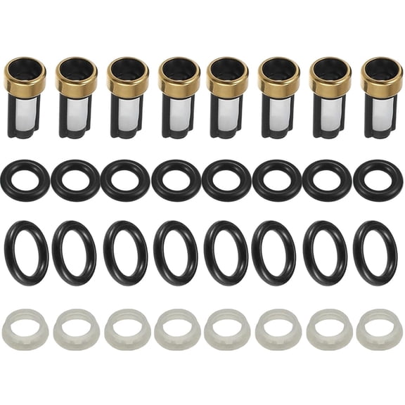 AURUS Set of 8 Fuel Injector Repair Kits 0280155931, 12561462 for Chevy Corvette 2001–2004, Camaro 1998–2002, Pontiac Firebird 1999–2002, GTO 2004, Cadillac CTS 5.7L V8