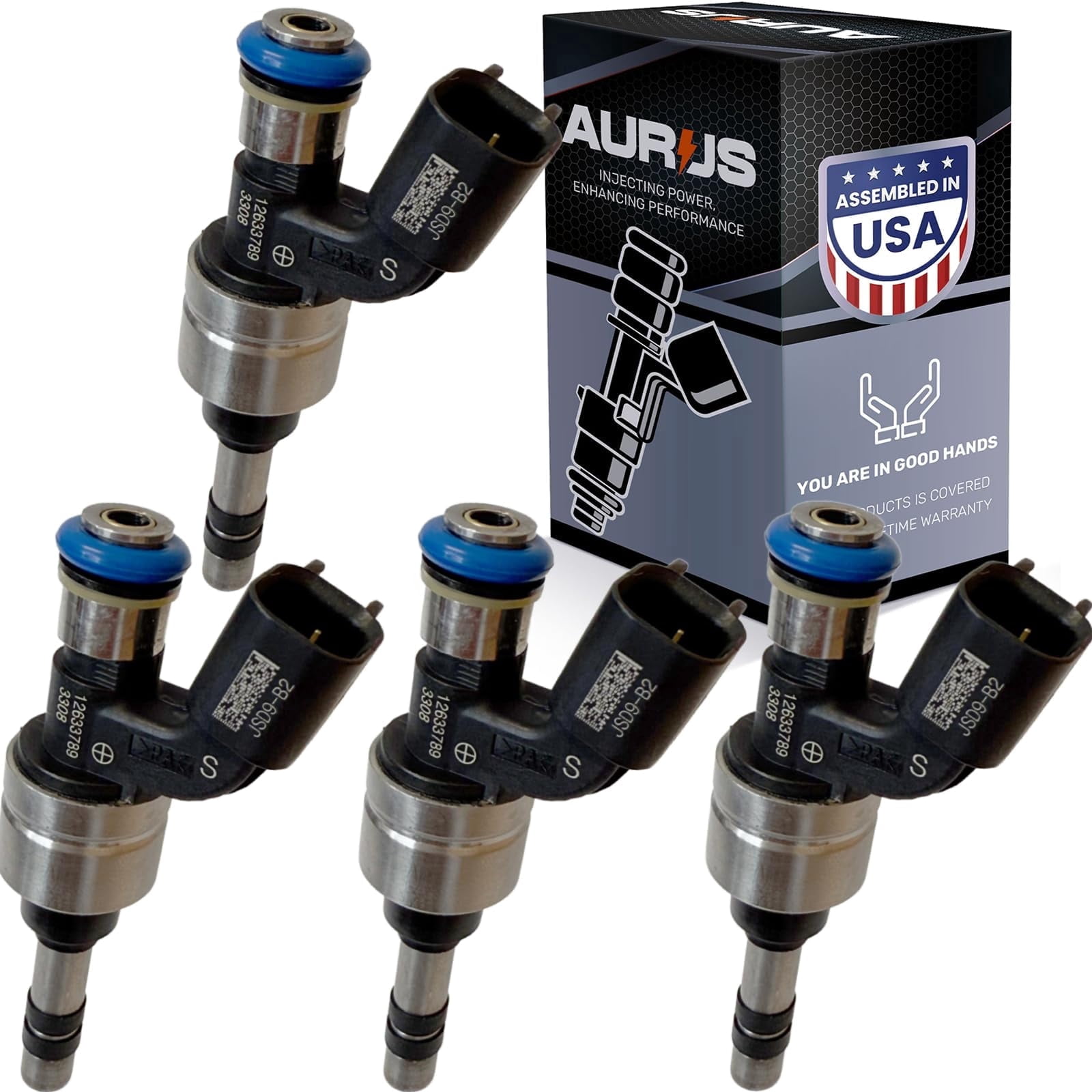 AURUS x4 OEM Fuel Injectors 12633789 12633784 Compatible with 2011-2017 Buick LaCrosse Regal Verano for Chevrolet Captiva Sport Orlando Equinox Impala Chevy Malibu for GMC Terrain I4 2.0L 2.4L 2.5L