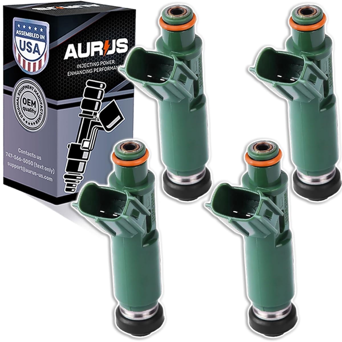 AURUS x4 OEM Fuel Injectors 23250-0D040/23250-22040 Compatible with Toyota Corolla Celica Matrix 2000-2006 for Chevrolet Prizm 2000-2002 for Pontiac Vibe 2003-2008 1.8L L4 1995 MR2 2.0L (SET of 4)