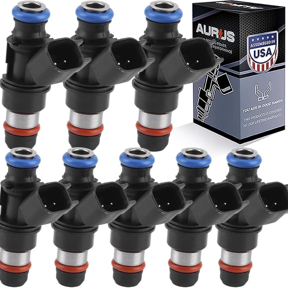 AURUS OEM Fuel Injectors Set of 8  12580681 for Isuzu Ascender, Buick Rainier, Saab 9-7X, Hummer H2/H3/H3T & Cadillac Escalade 5.3L 6.0L 6.2L V8