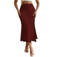 thumbnail image 1 of AUSDIOCA Long Skirts for Women High Waisted Solid Color Knit Fishtail Skirts for Summer or Spring, 1 of 6