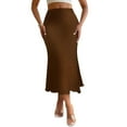 thumbnail image 1 of AUSDIOCA Long Skirts for Women High Waisted Solid Color Knit Fishtail Skirts for Summer or Spring, 1 of 6