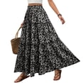 thumbnail image 1 of AUSDIOCA Maxi Skirts for Women High Waisted Elastic Long Floral Skirt for Summer(AS6002 Black Floral M), 1 of 6