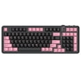 thumbnail image 1 of AUSDOM 98Pro Wireless Mechanical Keyboard - 97 Keys, Silent Tactile Switches, Tri-Mode (Bluetooth/2.4GHz/USB-C), Hot Swappable, White Backlit, Gasket Structure, PBT Keycaps (Black & Pink Silent), 1 of 9