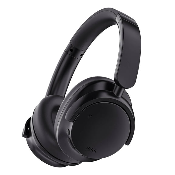AUSDOM E7 PRO ANC Headphones, Bluetooth 5.3 Over-Ear, 80H Playtime, Hi-Res Audio, Mic - Black